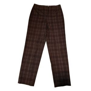 Talbots Women's Brown Checkered Trousers